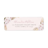 Pampas Grass Floral Wedding Rücksendeadresse (Vorne)