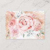 Pampas Grass Floral Wedding Website Business Card Visitenkarte (Rückseite)