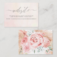 Pampas Grass Floral Wedding Website Business Card