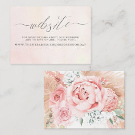 Pampas Grass Floral Wedding Website Business Card Visitenkarte