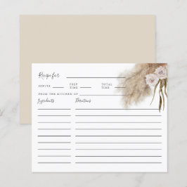 Pampas Grass Foliage Brautparty Rezeptkarte