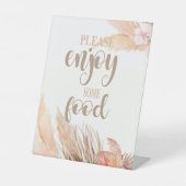 Pampas Grass Food Table schild, Pedestelle Sockelschild (Vorderseite)