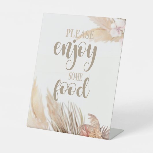 Pampas Grass Food Table schild, Pedestelle Sockelschild (Vorderseite)