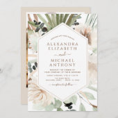 Pampas Grass Foto Boho Eucalyptus Wedding Einladung (Vorne/Hinten)