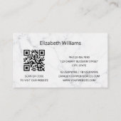 Pampas Grass Foto Marmor | QR-Code Visitenkarte (Rückseite)