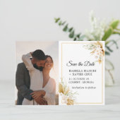 Pampas Grass Foto Wedding Save The Date (Stehend Vorderseite)