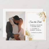 Pampas Grass Foto Wedding Save The Date (Vorne/Hinten)