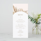 Pampas Grass Frame Beige Menükarte (Stehend Vorderseite)
