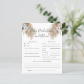 Pampas Grass Gender Reveal Baby Predictions Game (Stehend Vorderseite)