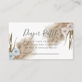 Pampas Grass Gender Reveal Diaper Raffle Ticket Begleitkarte