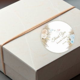 Pampas Grass Gender Reveal Er oder sie danke Ihnen Runder Aufkleber