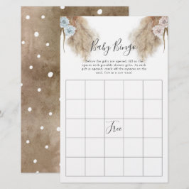 Pampas Grass Gender Reveal Party Baby Bingo Game
