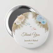 Pampas Grass Gender Reveal Party Vielen Dank Button (Vorne & Hinten)