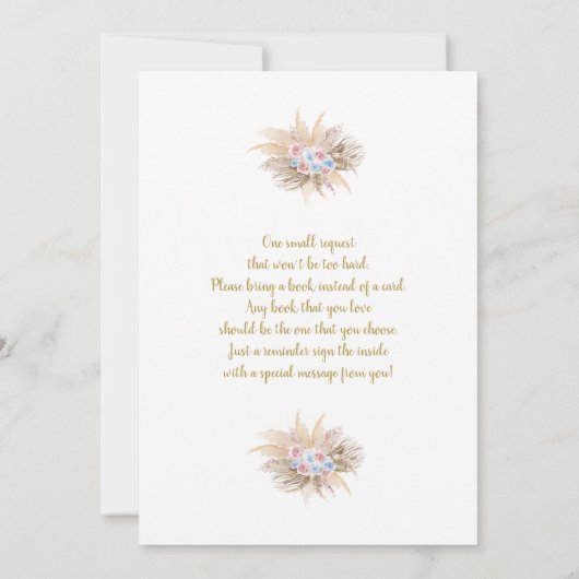 Pampas Grass Gender Reveve Einladung (Rückseite)