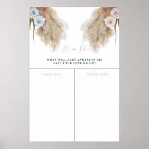 Pampas Grass Gender Revevement Predication Sign Poster