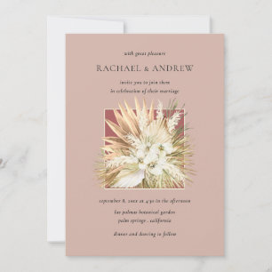 Pampas Grass getrocknete Blume Bouquet Mauve Weddi Einladung