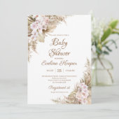 Pampas Grass getrocknete Palmblüte Rose Orchid Bab Einladung (Stehend Vorderseite)