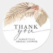 Pampas Grass getrocknete Palme Runder Aufkleber (Vorderseite)