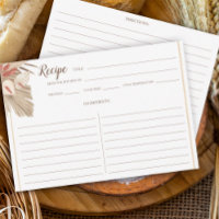 Pampas Grass getrocknete Palmrezeptur-Karte