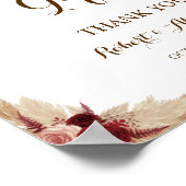 Pampas Grass Gifts Brautparty Wedding Poster (Ecke)