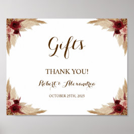 Pampas Grass Gifts Brautparty Wedding Poster