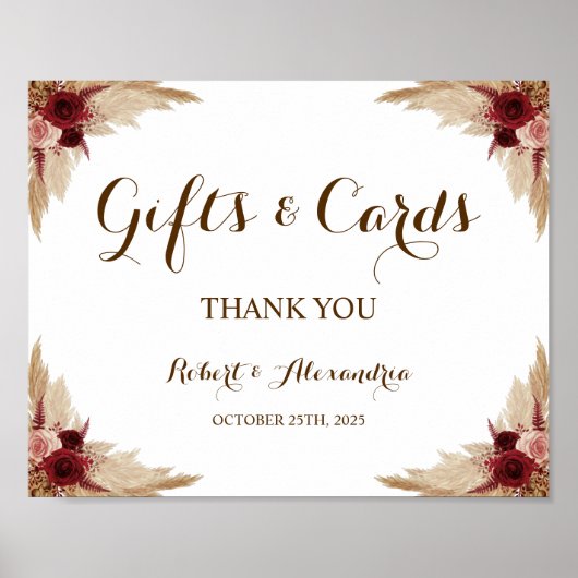 Pampas Grass Gifts & Cards Brautparty Poster (Vorne)