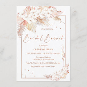 Pampas Grass Glas Bridal Brunch Dusche Einladung