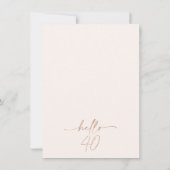 Pampas Grass Glass Hallo 40 Geburtstag Einladung (Rückseite)