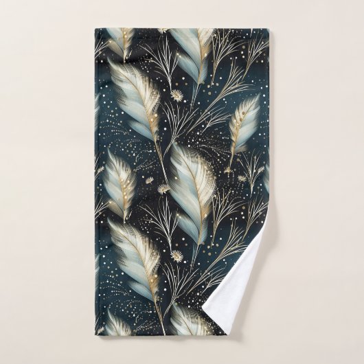 Pampas Grass Glitzer Badhandtuch Set (Handtuch)