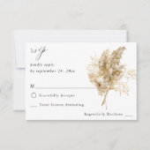 Pampas Grass & Gold Boho no Meal UAWG RSVP Karte (Vorderseite)