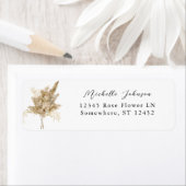 Pampas Grass & Gold Boho Rücksendeadresse (Insitu)