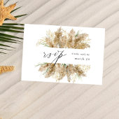 Pampas Grass & Gold Boho w Meal UAWG RSVP Karte