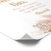 Pampas Grass Gold Floral Baby Dusche Mimosa Bar Poster (Ecke)