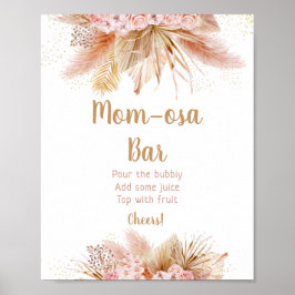 Pampas Grass Gold Floral Baby Dusche Mimosa Bar Poster