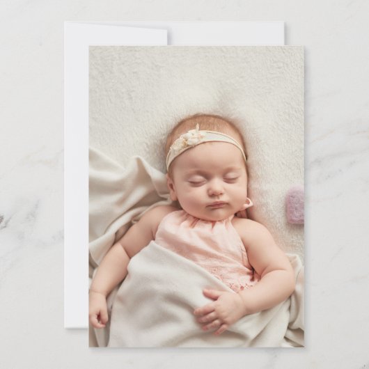 Pampas Grass Gold Foto Taufe Christening Einladung (Rückseite)