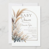 Pampas Grass Greenery Boho Neutral Baby Shower Einladung (Vorderseite)