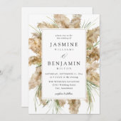 Pampas Grass & Greenery Wedding 2 Einladung (Vorne/Hinten)