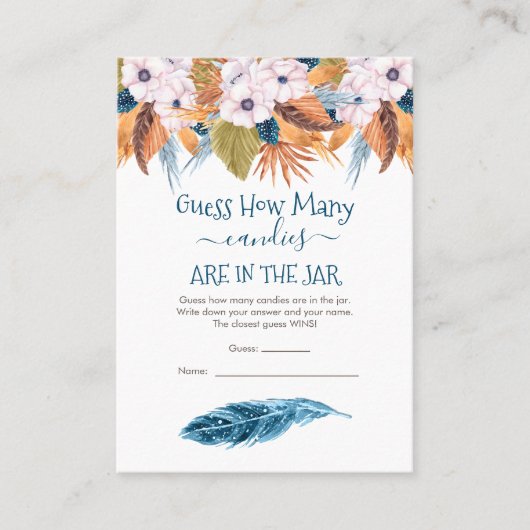 Pampas Grass Guess Candies im Jar Game Visitenkarte (Vorderseite)