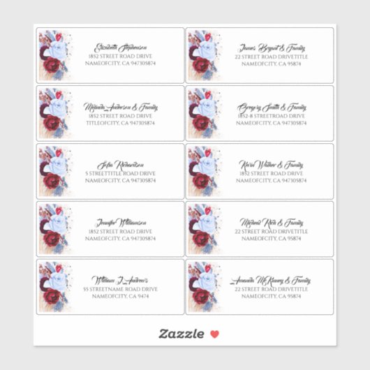 Pampas Grass Guest Names Address Labels (Blatt)