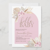 Pampas Grass Hello Baby Dusche Einladung (Vorderseite)