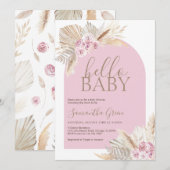 Pampas Grass Hello Baby Dusche Einladung (Vorne/Hinten)