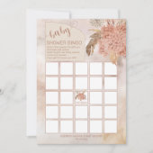 Pampas Grass | Hydrangeas Babydusche Bingo Card Einladung (Vorderseite)