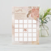 Pampas Grass | Hydrangeas Babydusche Bingo Card Einladung (Stehend Vorderseite)
