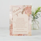 Pampas Grass | Hydrangeas Babydusche Vielen Dank Dankeskarte (Stehend Vorderseite)