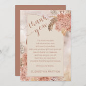 Pampas Grass | Hydrangeas Babydusche Vielen Dank Dankeskarte (Vorne/Hinten)