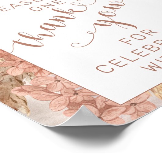 Pampas Grass Hydrangeas Bitte nimm dir einen Dank Poster (Ecke)