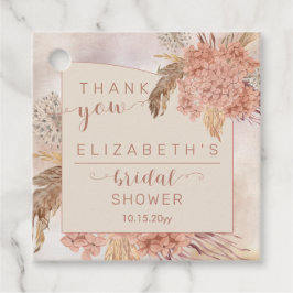 Pampas Grass | Hydrangeas Brautparty Vielen Dank Geschenkanhänger