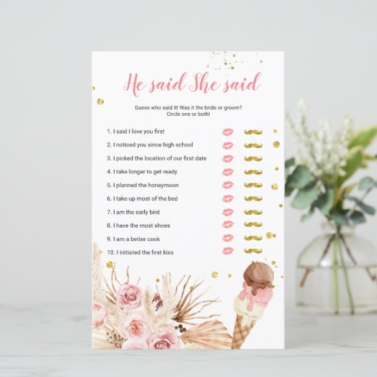 Pampas Grass Ice Cream Er sagte, sie habe Game Car (Stehend Vorderseite)