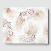 Pampas Grass King Protea Floral Wedding Gästebuch (Rückseite)