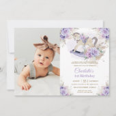 Pampas Grass Lila Blumenrockpferd Geburtstag Einladung (Vorderseite)